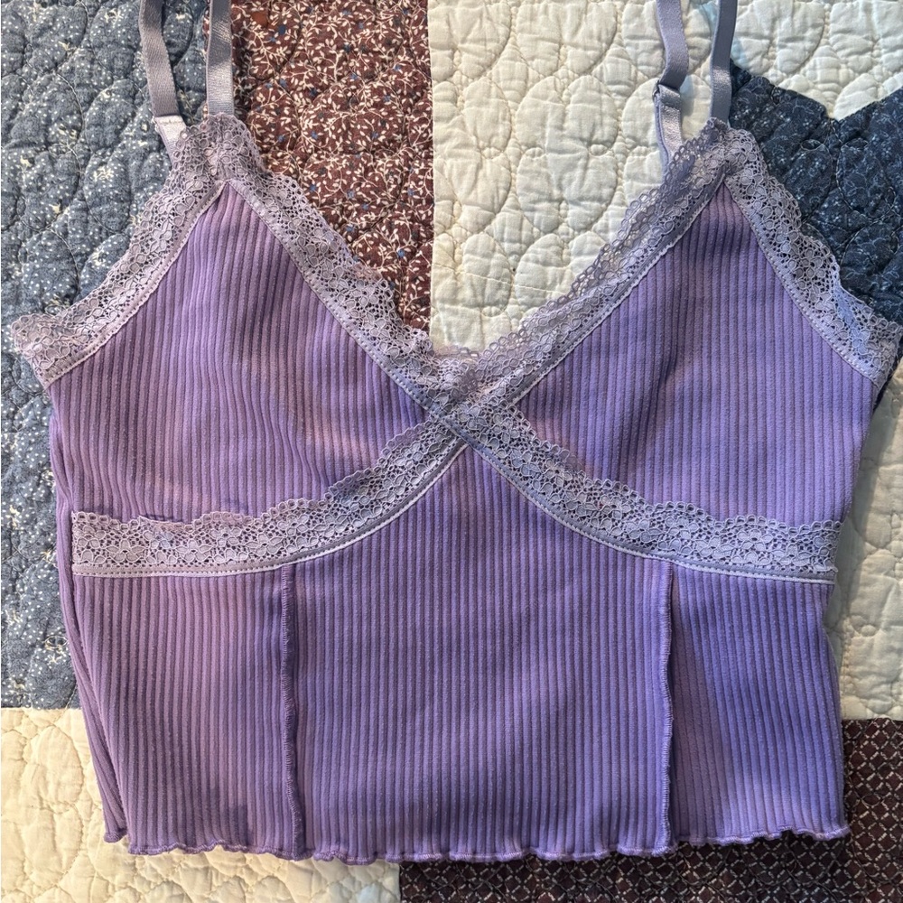 Lavender Lace Trim Cami Top